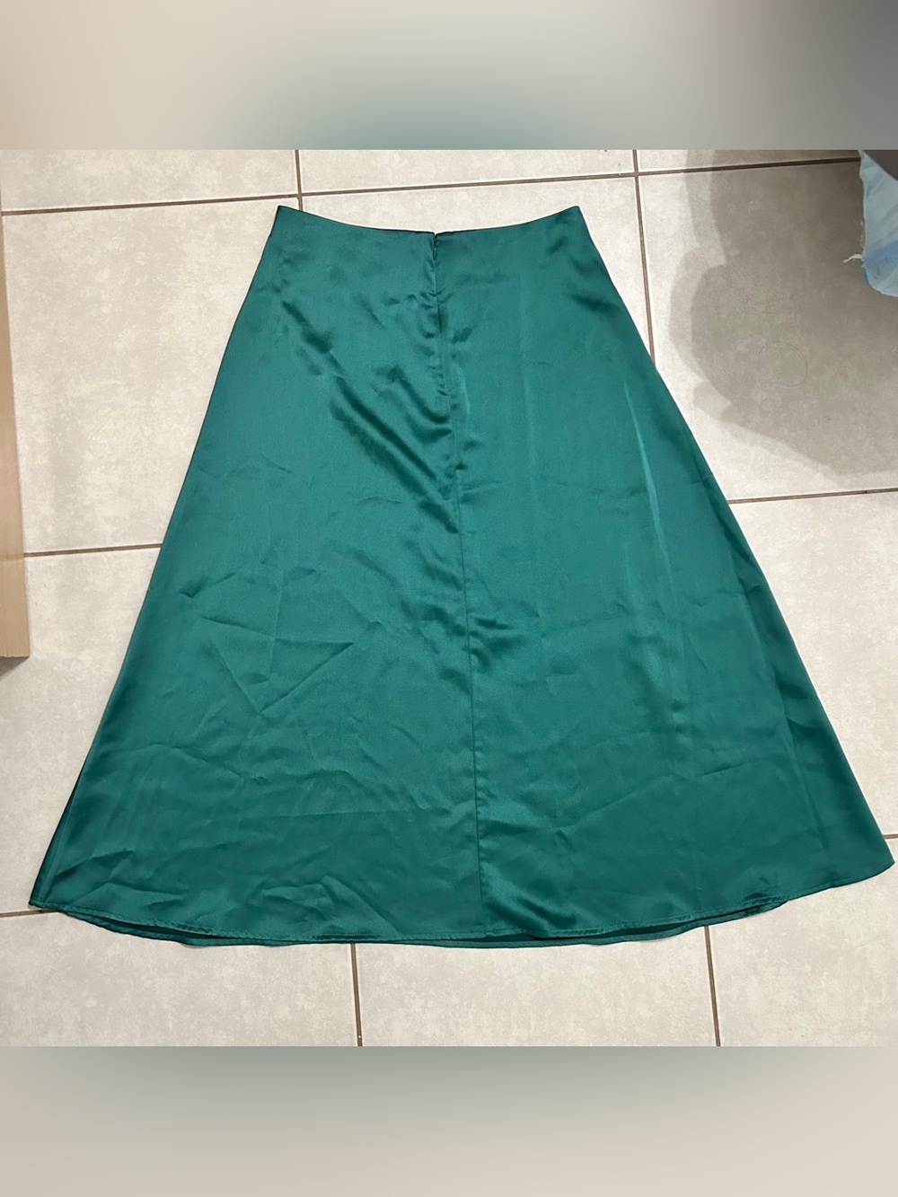 LAMARQUE green satin slip skirt from
